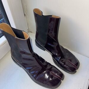 Maison Martin Margiela Dark Burgundy Leather Boots